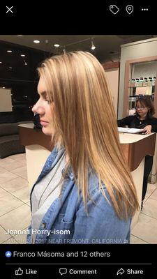 Strawberry blonde with highlights