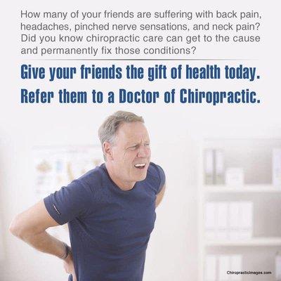 Refer your friends for chiropractic