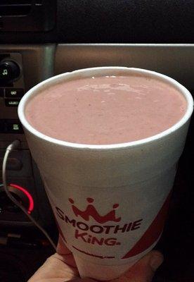 Muscle Punch smoothie with Greek yogurt and wheat germ.