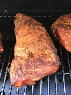 Trip-Tip on the smoker.