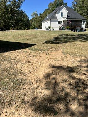 3 stumps removed and covered back up with dirt for future sod grass making it easy for mowing