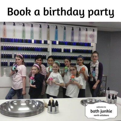 book a birthday party at bath junkie!  For more information visit: http://bathjunkienattlebo­ro.com/parties/kids-parties/