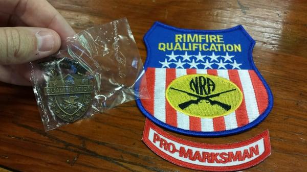 Youth rifle marksmanship award.