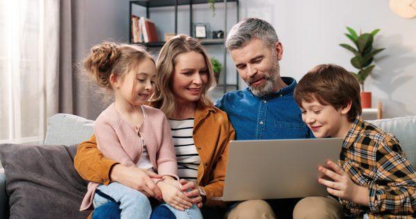 Family enjoying memories on the cloud.