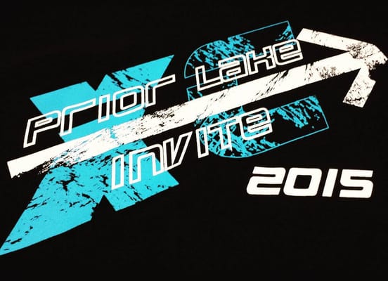 We screenprinted these t-shirts for a local cross country team. Like the way the blue and white against the black turned out.