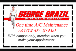 Coupon: One Time A/C Maintenance As Low As $79.00. Mention Coupon When Making Appointment.