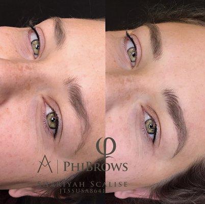 Before/After first Microblading session