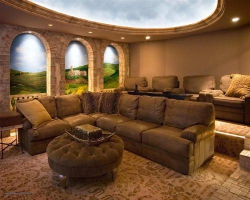 Tuscany Theme with Club Chairs and Couch. Look closely between the middle and rear archway and you will see one of the 7 cust...