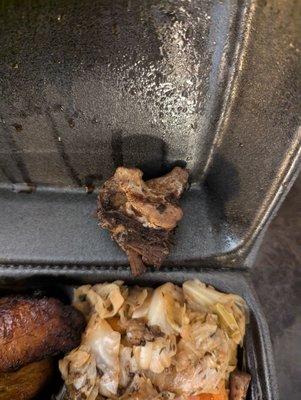 Many bare midsized bones like this throughout the oxtails.