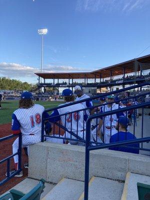 Our view of home plate. Wish the players were aware of the people who paid to see the game.