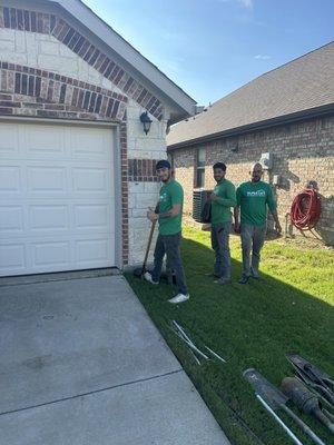 8 Steel Piers just getting started in Little Elm, TX. 8 Steel Piers + 3 ALTX Crew members = 1 working day in full.