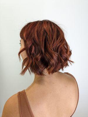 All over color with balayage highlights and style