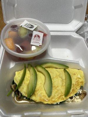 Florentine Omelet with fruit as a side