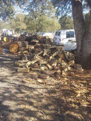 This is 16 inch split pine season ready to burn