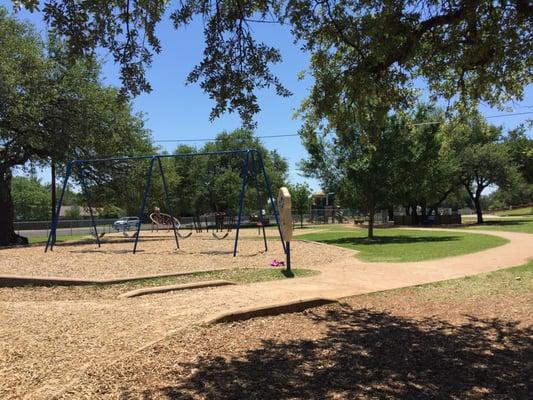 Part of the playscape area facing Amherst on a beautiful sunny day