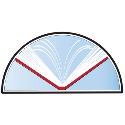 Pottsville Free Public Library logo: an arched window with an open book inside.