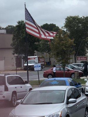 Flag caught in the tree