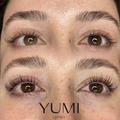 YUMI Premium Keratin Lash Lift Before and After Results