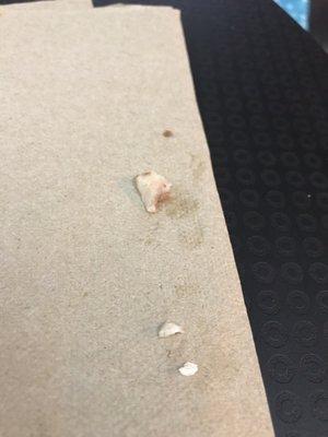 This is what I found in my first bite of my cheesteak!