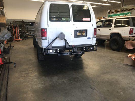 95 Ford E-350 Custom Tube Bumper and Tire Carrier