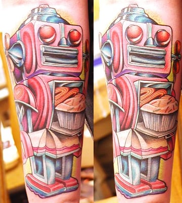 Robot by Eric Merrill of Hope Gallery Tattoo in New Haven, CT