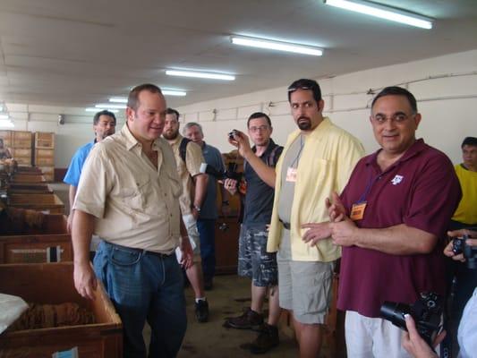 J Paul Tucker visits Christopher Mey at the Rocky Patel Premium Cigar factory in El Paraiso, Honduras.