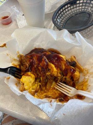 Pulled pork cheese fries!