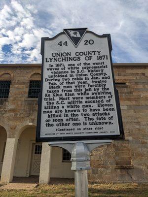 Union County Lynchings Historical Marker, Union SC