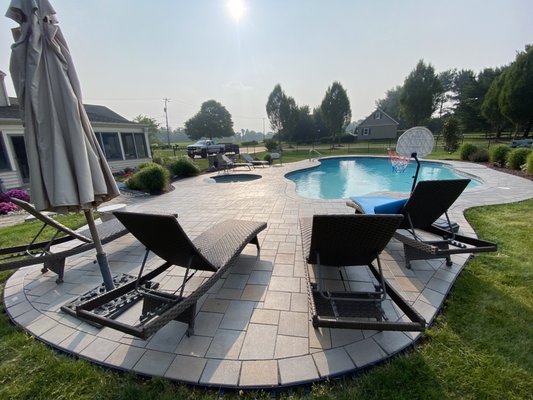 Paver Pool deck with sealer