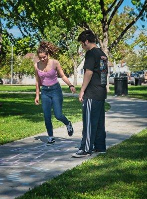 Two high school students at Climate Change Rally