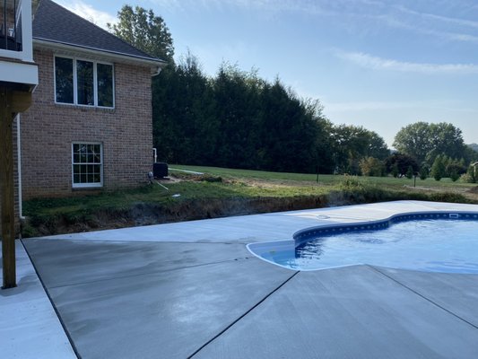 After pool construction