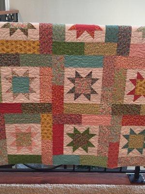 Lucky Star Quilt from a class at Cinnamon's.