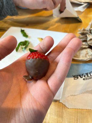 Fresh chocolate dipped strawberry!