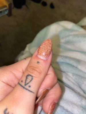 It's cracked and came off all around my nail bed