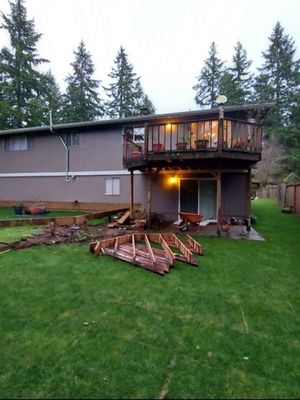 New stair case to deck plus sod install