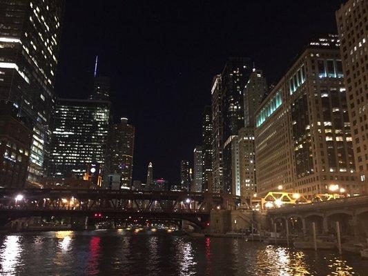 There's nothing like the Chicago River downtown at night.