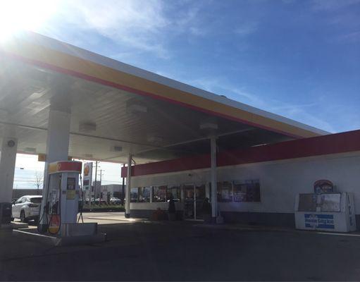 The gas station from the air pump station