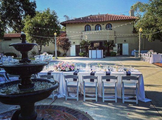 Monrovia Museum 
wedding set-up