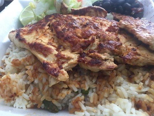 Grilled Chicken rice and beans salad