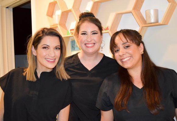 Our happy team is ready to meet you! Dr. Lozano, Lindsay, DA & Mayra- receptionist are happy to make your experience a gentle and happy one