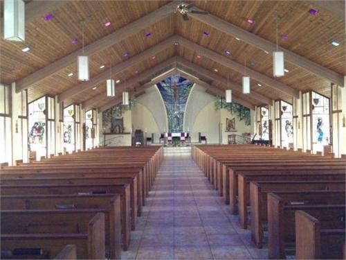 Inside of church.