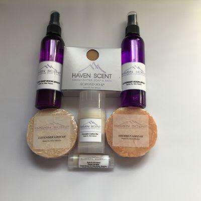 A small sampling of products made by Haven Scent Handcrafted Soap & Bath.