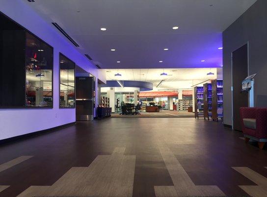 Lobby leading from the exterior entrance into the facility.