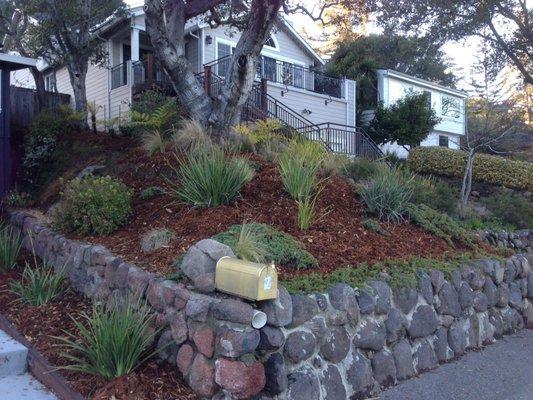 Rock wall and landscape