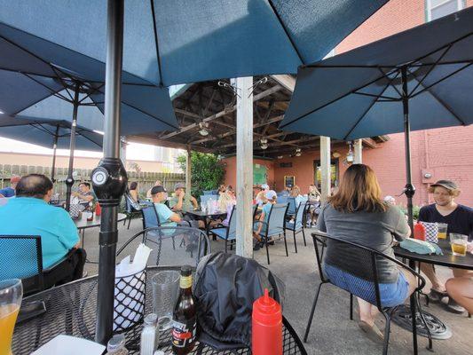 The patio is nice and looks like good coverage from noon until evening.