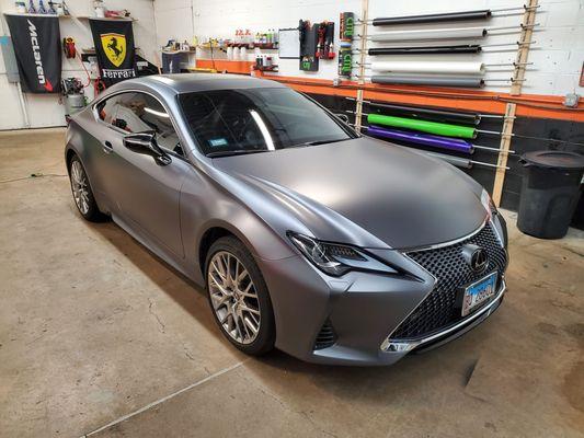 Lexus RC300 gets wrapped in satin dark grey from Cheetahwrap