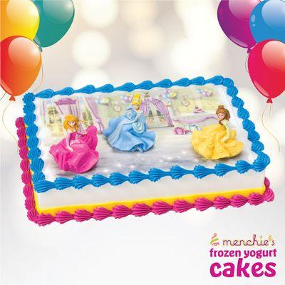 Party sized cake with Disney Princess character topper & toys!