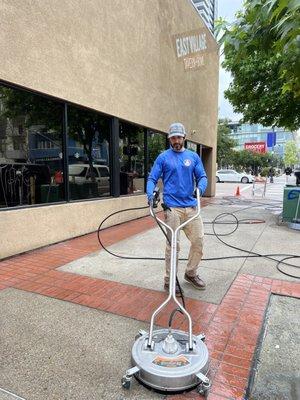 Pressure washing Tavern and Bowl downtown San Diego, Ca.