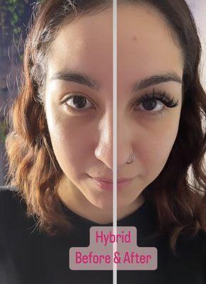 "Hybrid" before and after.