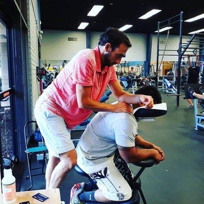 Chair massage at the gym!